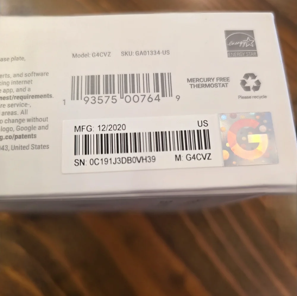 Google Nest Thermostat - Excellent Preowned Condition